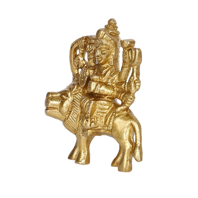 GURU JEE Brass Statue Goddess Maa Durga MATA Rani Murti Sherawali Idol Small Gifts Item - Image 3